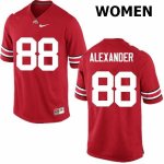 NCAA Ohio State Buckeyes Women's #88 AJ Alexander Red Nike Football College Jersey MBI5645IT